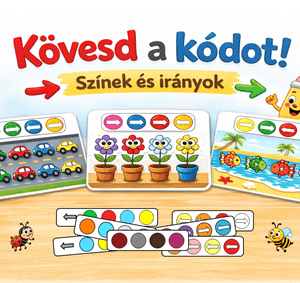 Kövesd a kódot nyomtatható logikai és figyelemfejlesztő játék gyerekeknek