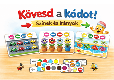 Kövesd a kódot nyomtatható logikai és figyelemfejlesztő játék gyerekeknek