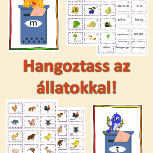 Hangoztass az állatokkal nyomtatható beszéd- és hallásfejlesztő játék gyerekeknek