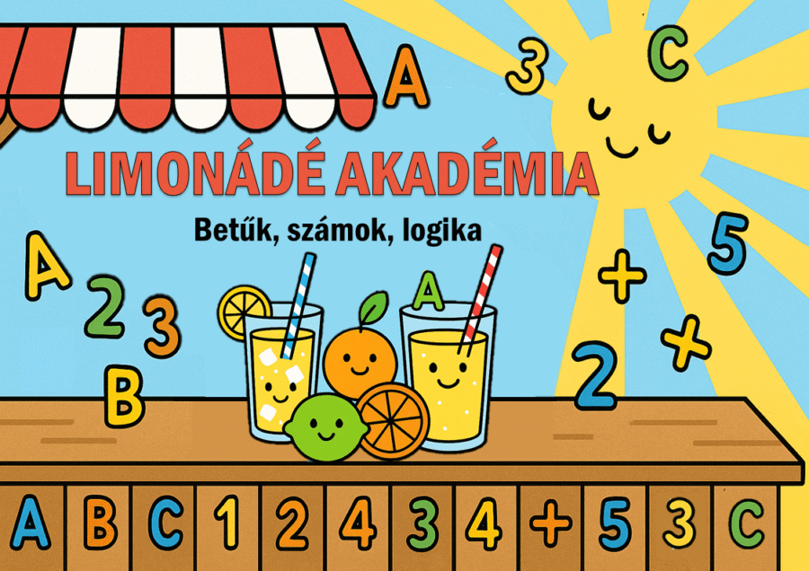 Limonádé Akadémia betűk számok logika nyomtatható fejlesztő játék gyerekeknek