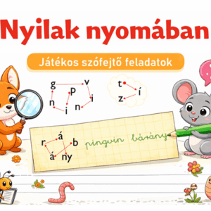 Nyilak nyomában nyomtatható logikai és térbeli tájékozódást fejlesztő játék gyerekeknek