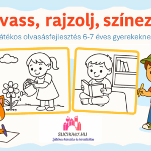 Olvass rajzolj színezz nyomtatható olvasásfejlesztő feladatlap gyerekeknek