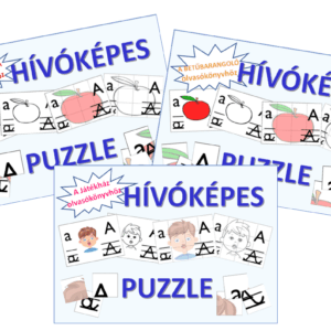 Hívóképes puzzle nyomtatható olvasástanuló fejlesztő játék óvodásoknak és kisiskolásoknak