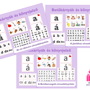 Betűkártyák és könyvjelző nyomtatható fejlesztő eszköz betűtanuláshoz gyerekeknek