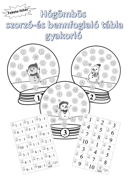 Hógömbös szorzó- és bennfoglaló tábla gyakorló - Image 4