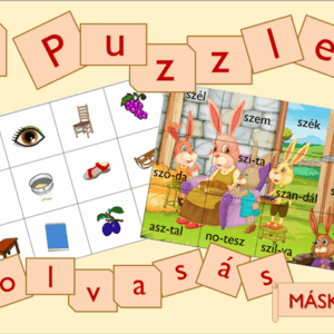 Puzzle olvasás másképp nyomtatható olvasásfejlesztő játék gyerekeknek