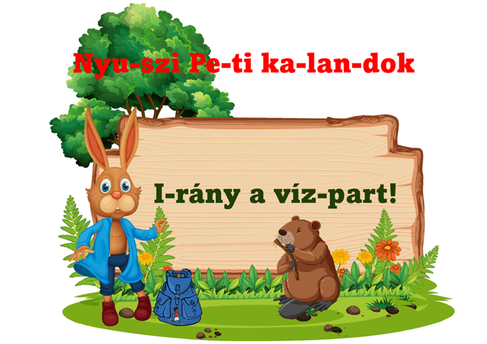 Nyuszi Peti kalandok irány a vízpart nyomtatható nyári fejlesztő játék gyerekeknek