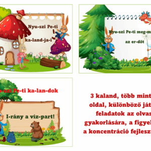Nyuszi Peti kalandok nyomtatható fejlesztő feladatlap gyerekeknek