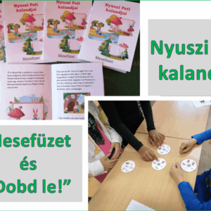 Nyuszi Peti kalandjai mesefüzet és dobd le kártya nyomtatható fejlesztő játék gyerekeknek