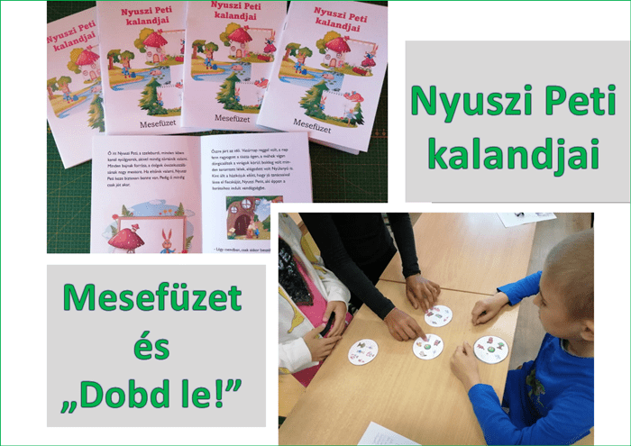 Nyuszi Peti kalandjai mesefüzet és dobd le kártya nyomtatható fejlesztő játék gyerekeknek