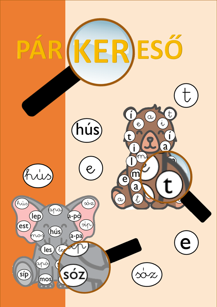 Párkereső nyomtatható memória- és figyelemfejlesztő játék gyerekeknek