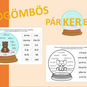 Hógömbös párkereső nyomtatható memóriafejlesztő játék gyerekeknek