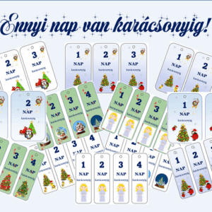 Ennyi nap van karácsonyig nyomtatható adventi visszaszámláló gyerekeknek